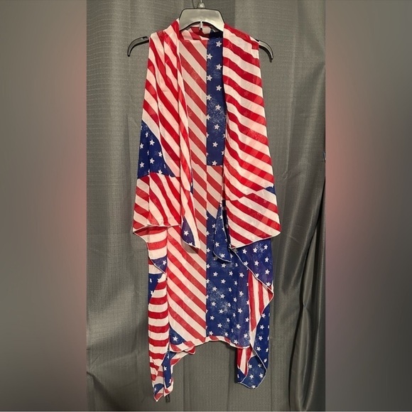 Red, White and Blue Scarf Vest - Picture 4 of 4